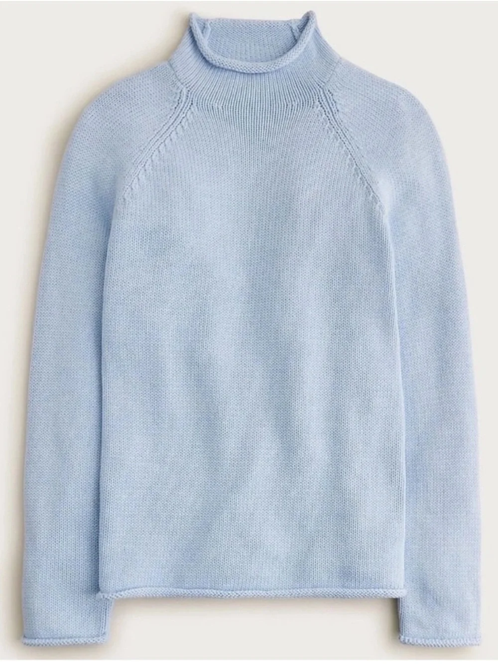 J. Crew Men’s 1988 Rollneck sweater in cotton in Heather Sky Blue Size Large NWT